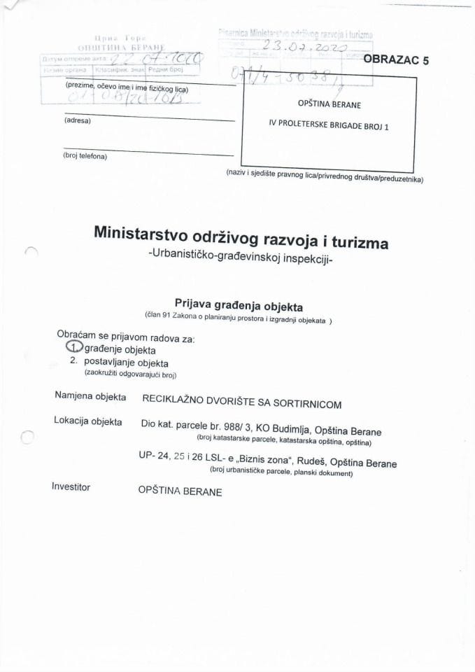 071-4-5038-1 OPŠTINA BERANE