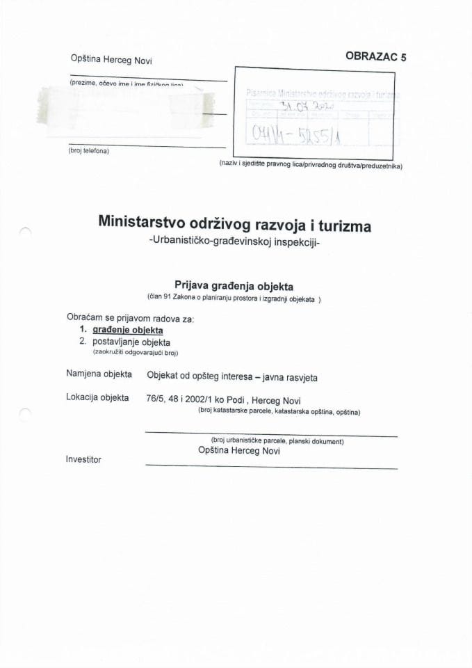 071-4-5255-1 OPŠTINA HERCEG NOVI