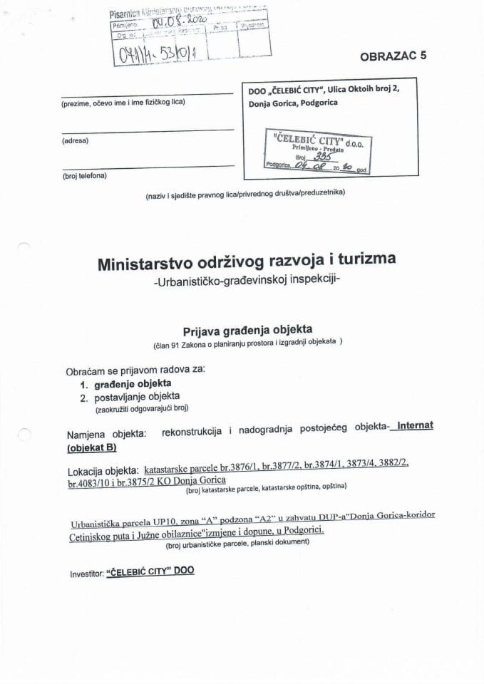 071-4-5310-1 ČELEBIĆ CITY DOO