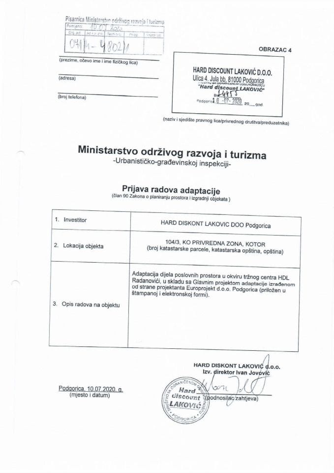 071-4-4802-1 HARD DISKONT LAKOVIĆ DOO