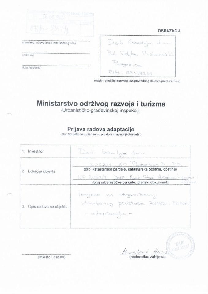 071-4-5347-1 DADI GRADNJA DOO