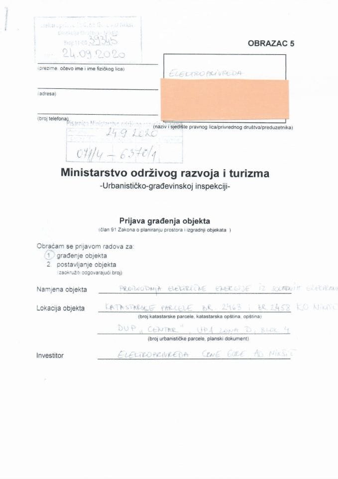 071-4-6370-1 ELEKTROPRIVREDA CG AD NIKŠIĆ