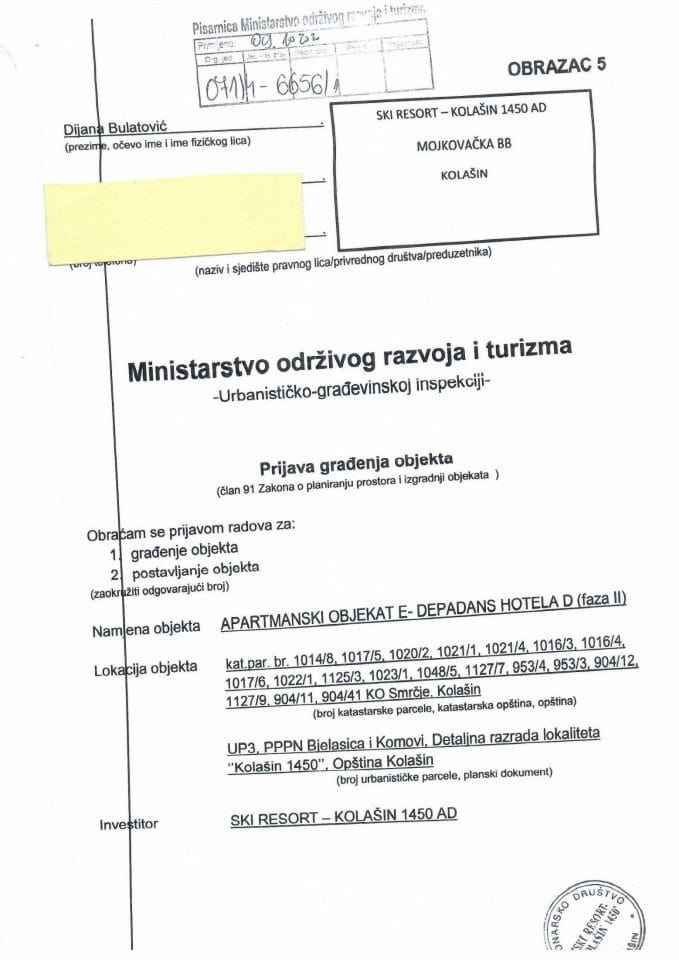 071-4-6656-1 SKI RESORT-KOLAŠIN 1450 AD