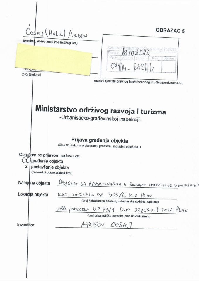 071-4-6894-1 ARBEN ĆOSAJ