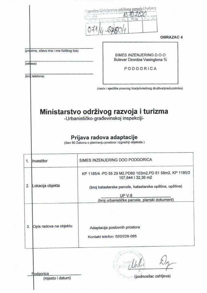 071-4-6750-1 SIMES INZENJERING DOO PODGORICA