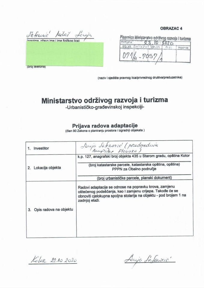 071-4-7057-1 SONJA SEFEROVIĆ, PREDSJEDNIK SKUPŠTINE STANARA