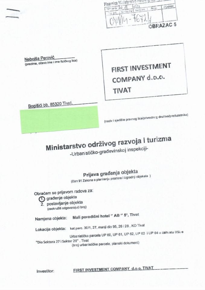 071-4-7672-1 FIRST INVESTMENT COMPANY DOO TIVAT