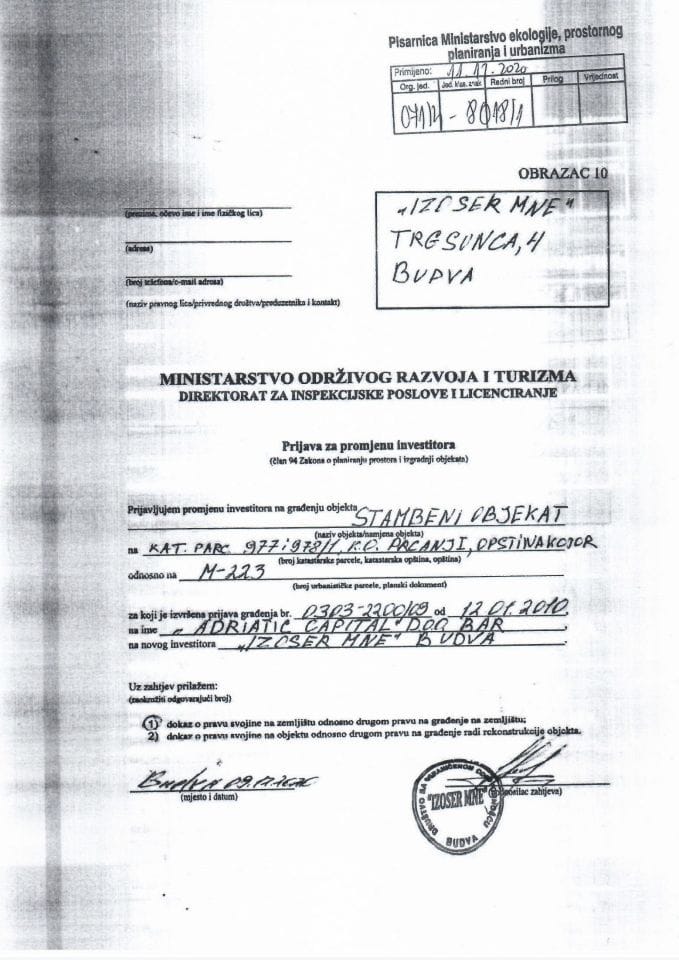 071-4-8018-1 IZOSER MNE BUDVA