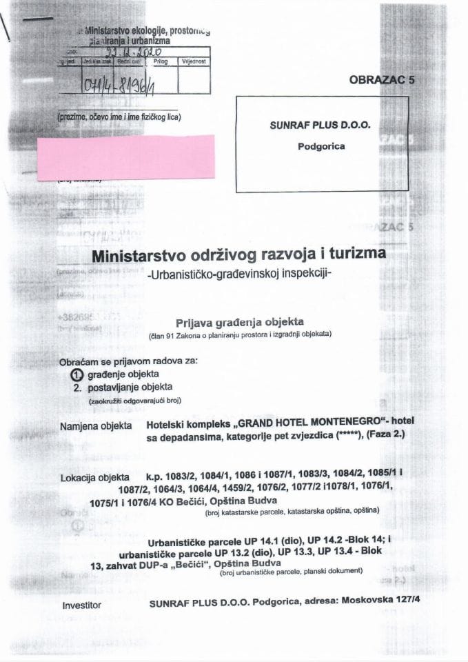 071-4-8196-1 SUNRAF PLUS DOO PODGORICA