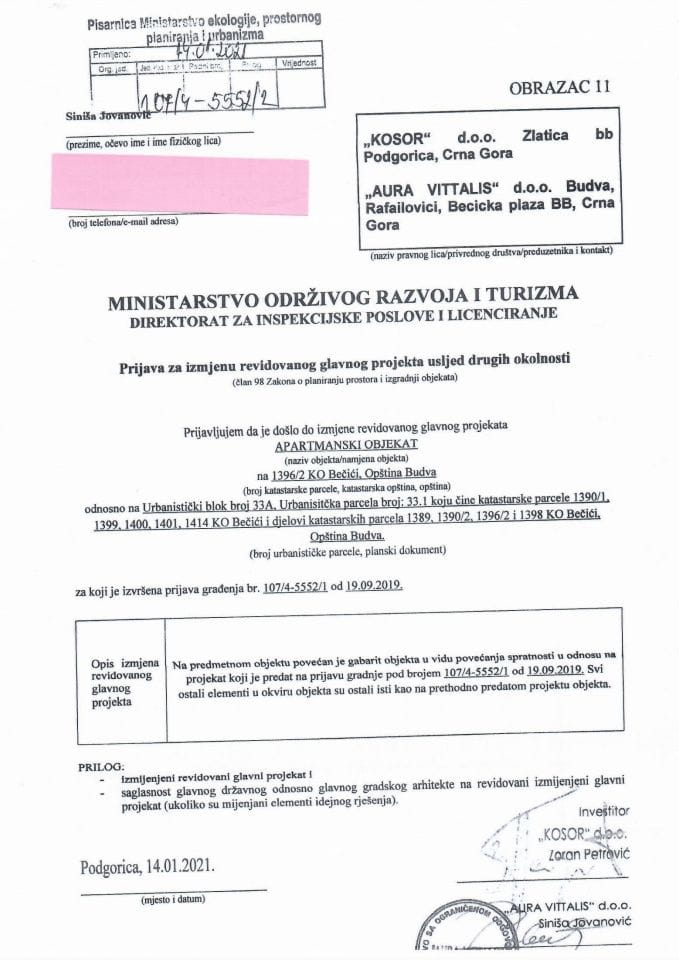 071-4-5552-2 KOSOR DOO, AURA VITTALIS DOO