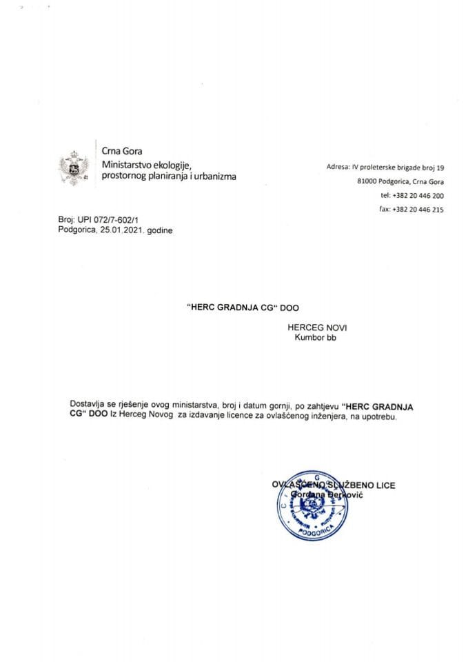 UPI-072-7-602-1 HERC GRADNJA CG DOO