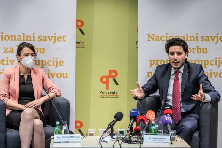 Abazović i Ćalović na konferenciji za medije