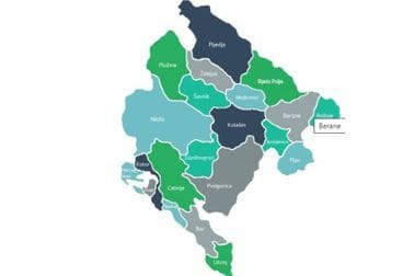 Мапа здравствених установа у Црној Гори