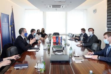 Milojko Spajić i Jakov Milatović sa potpredsjednikom Vlade i ministrom finansija Hrvatske, dr Zdravkom Marićem