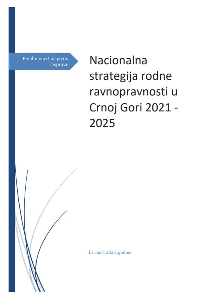 Nacrt nacionalne strategija rodne ravnopravnosti Crne Gore 2021 -2025. godine sa Akcionim planom 2021-2022. godine