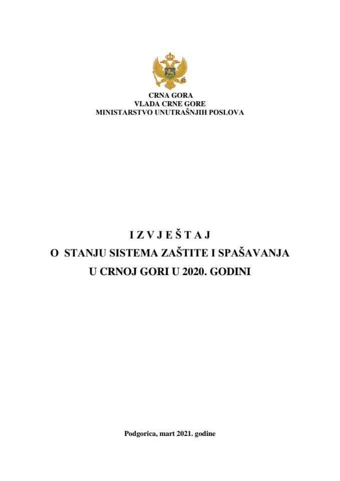 Извјештај о стању система заштите и спашавања у Црној Гори у 2020. години