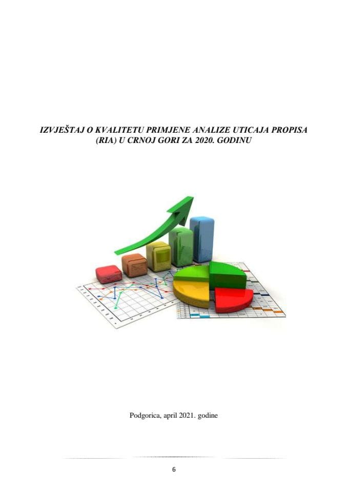 Izvještaj o kvalitetu primjene Analize uticaja propisa (RIA) u Crnoj Gori za 2020. godinu