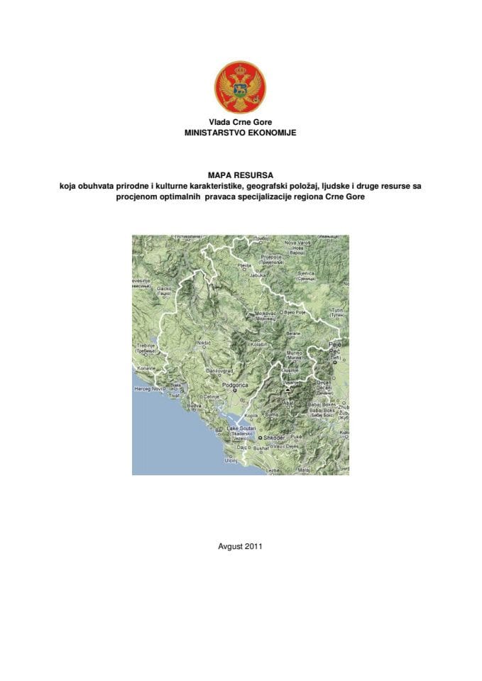 Mapa resursa Crne Gore