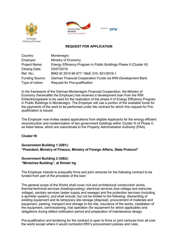 JAVNI POZIV- ENERGETSKA EFIKASNOST