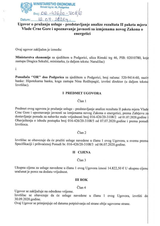 Predstavljanje analize rezultata II paketa mjera Vlade Crne Gore I upoznavanje javnosti sa izmjenama novog Zakona o energetici