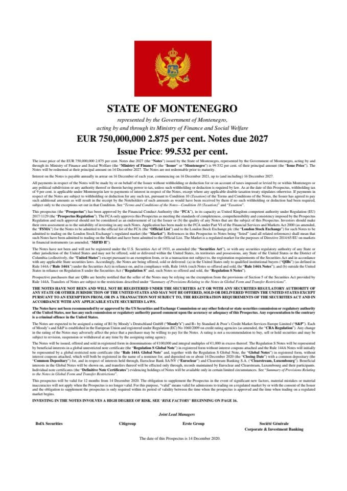 Монтенегро Проспецтус 2020 - Аппровед