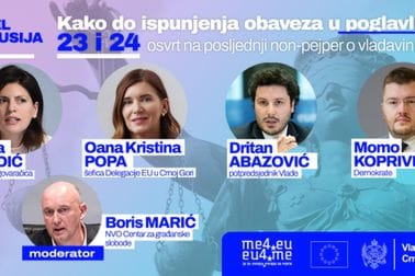 Panel debata „Kako do ispunjenja obaveza u poglavljima 23 i 24?“