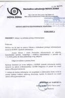 Zahtjev,rješenje i informacija NVO NOVA ZONA