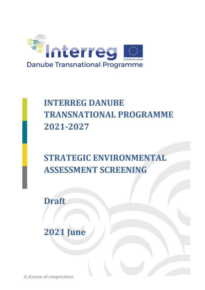 Screening Report of the INTERREG Danube Transnational Programme 2021-2027