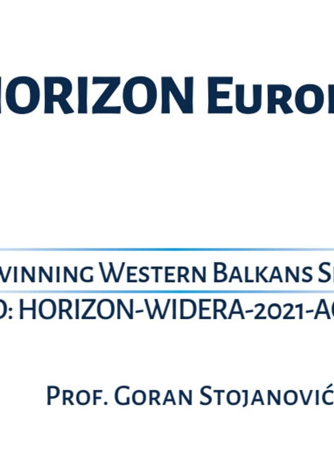 Materijal za info dan EU programa Horizont Evropa - GREENELIT - Prof. Goran Stojanović