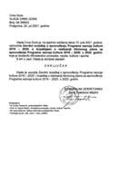 Završni izvještaj o sprovođenju Programa razvoja kulture 2016–2020 s Izvještajem o realizaciji Akcionog plana za sprovođenje Programa razvoja kulture 2016–2020. u 2020. godini - zaključci