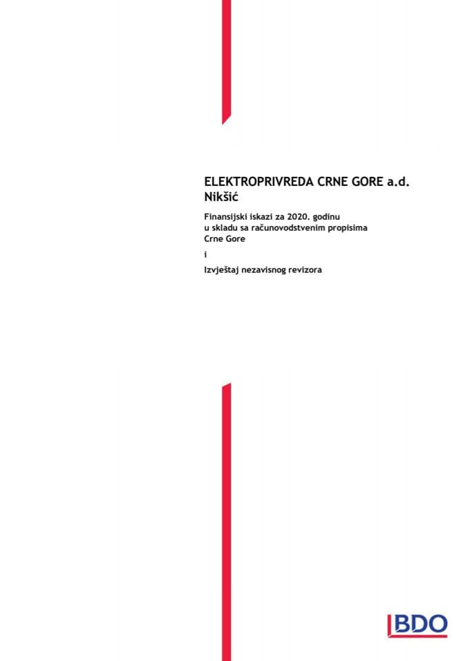 Revizorski izvještaj 31122020 Elektroprivreda Crne Gore AD