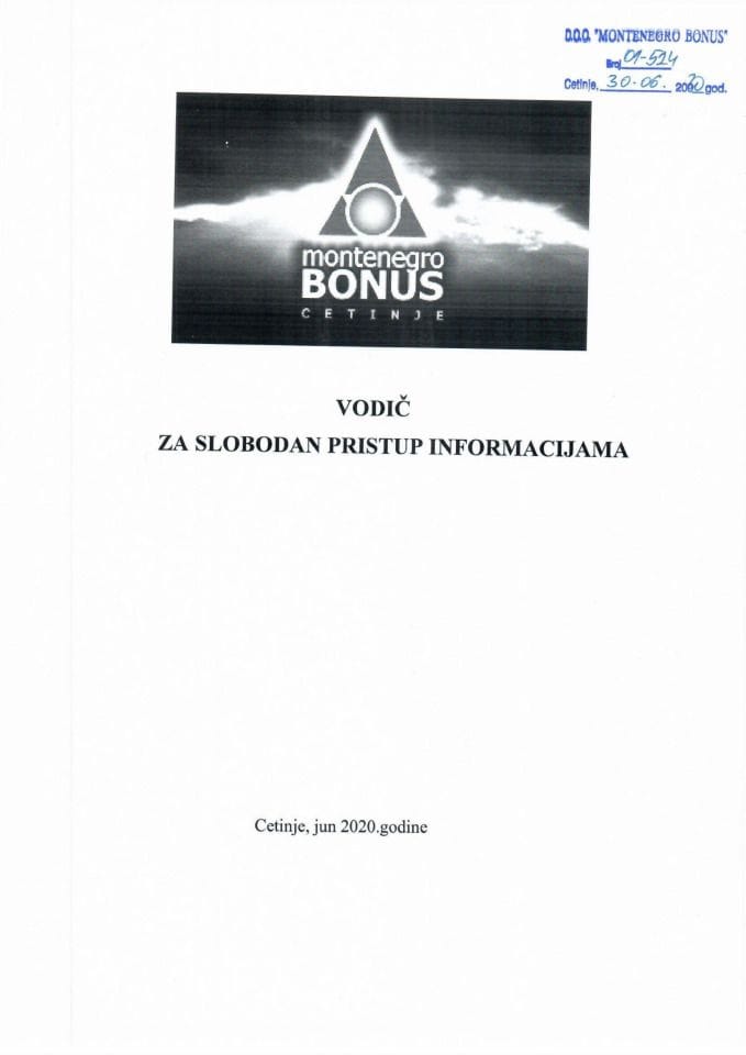 MONTENEGRO BONUS - Vodič za slobodan pristup informacijama