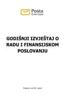 Godišnji izvještaj o radu i finansijskom poslovanju Pošte Crne Gore a.d. Podgorica za 2020. godinu sa Izvještajem nezavisnog revizora o izvršenoj reviziji finansijskih iskaza za 2020. godinu