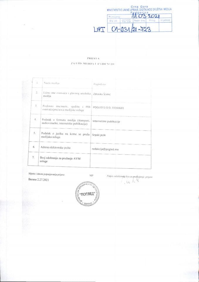 SPI-Prijava portal Pogled.me