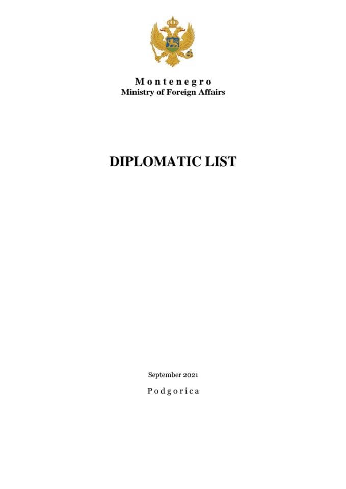 Diplomatic list - September 2021