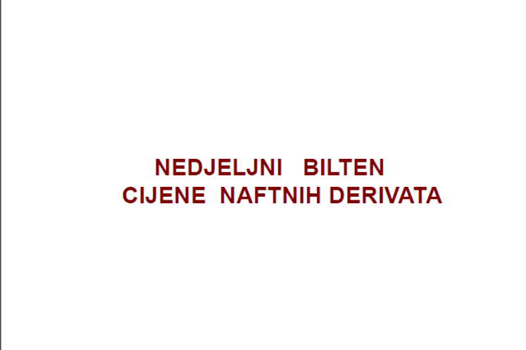 Nedjeljni bilten naftnih derivata - Broj 1