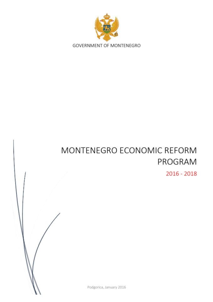 Montenegro Economic Reform Programme 2016-2018