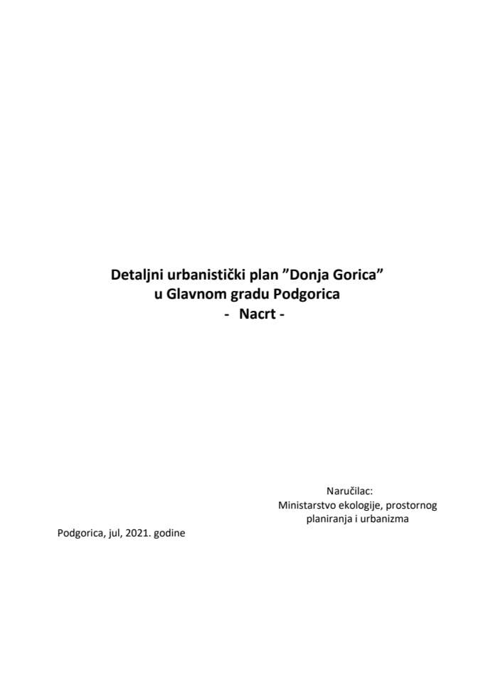 Tekst Nacrt DUP-a Donja Gorica u Glavnom gradu Podgorica