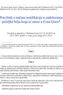 Pravilnik o načinu notifikacije o zaržavanju pošiljki bilja koje se unose u Crnu Goru 65 2015