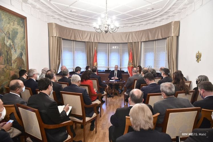 Zdravko Krivokapić - susret sa nerezidentnim ambasadorima u Crnogorskoj kući