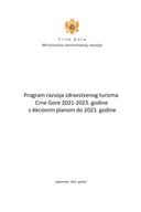 Program razvoja zdravstvenog turizma Crne Gore 2021-2023.godine s Akcionim planom