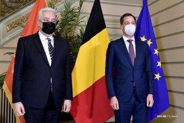 Prof. dr Zdravka Krivokapića sa predsjednikom Vlade Belgije Aleksanderom De Kroom