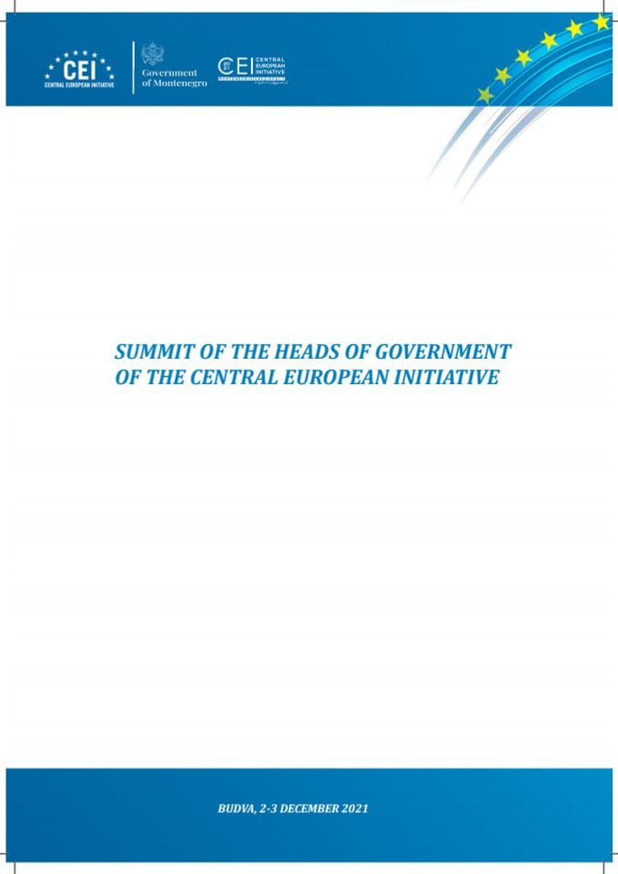 Samita predsjednika vlada Centralno-evropske inicijative - Agenda