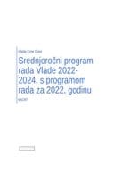 Nacrt Srednjoročnog programa rada Vlade 2022-2024. i Godišnjeg programa rada Vlade za 2022. godinu