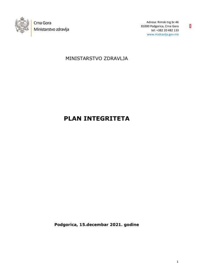 Plan integriteta - Ministarstvo zdravlja