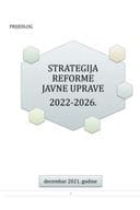 Predlog strategije reforme javne uprave za period 2022-2026 s Predlogom akcionog plana za period 2022-2024