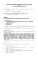Description of the Programme and E-mail Application procedures