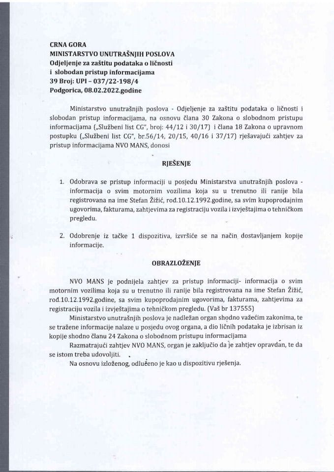 rješenje br.39-UPI-039/22-198/4