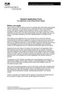 UWC Application Form, general