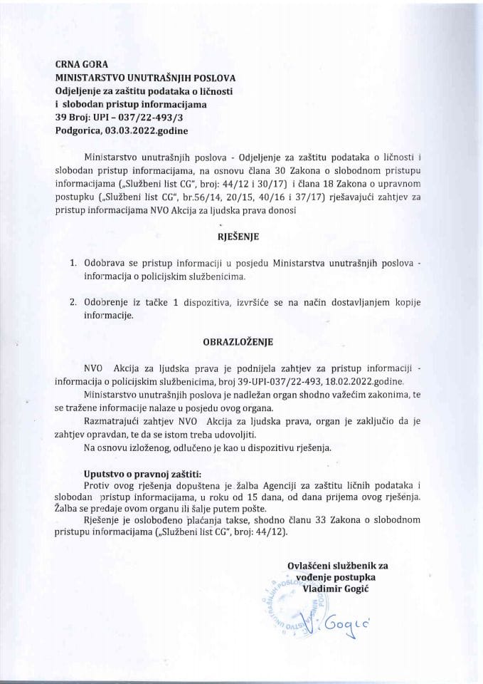 rješenje br. 037/22-493/3